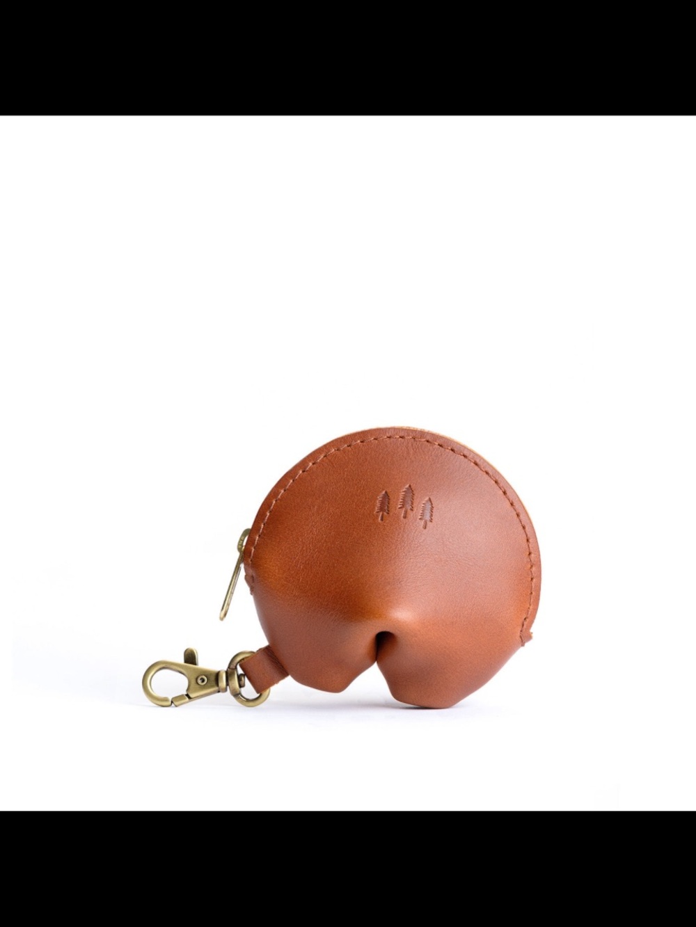 Brand new Portland Leather goods fortune cookie Keychain  pouch, in honey 🍯